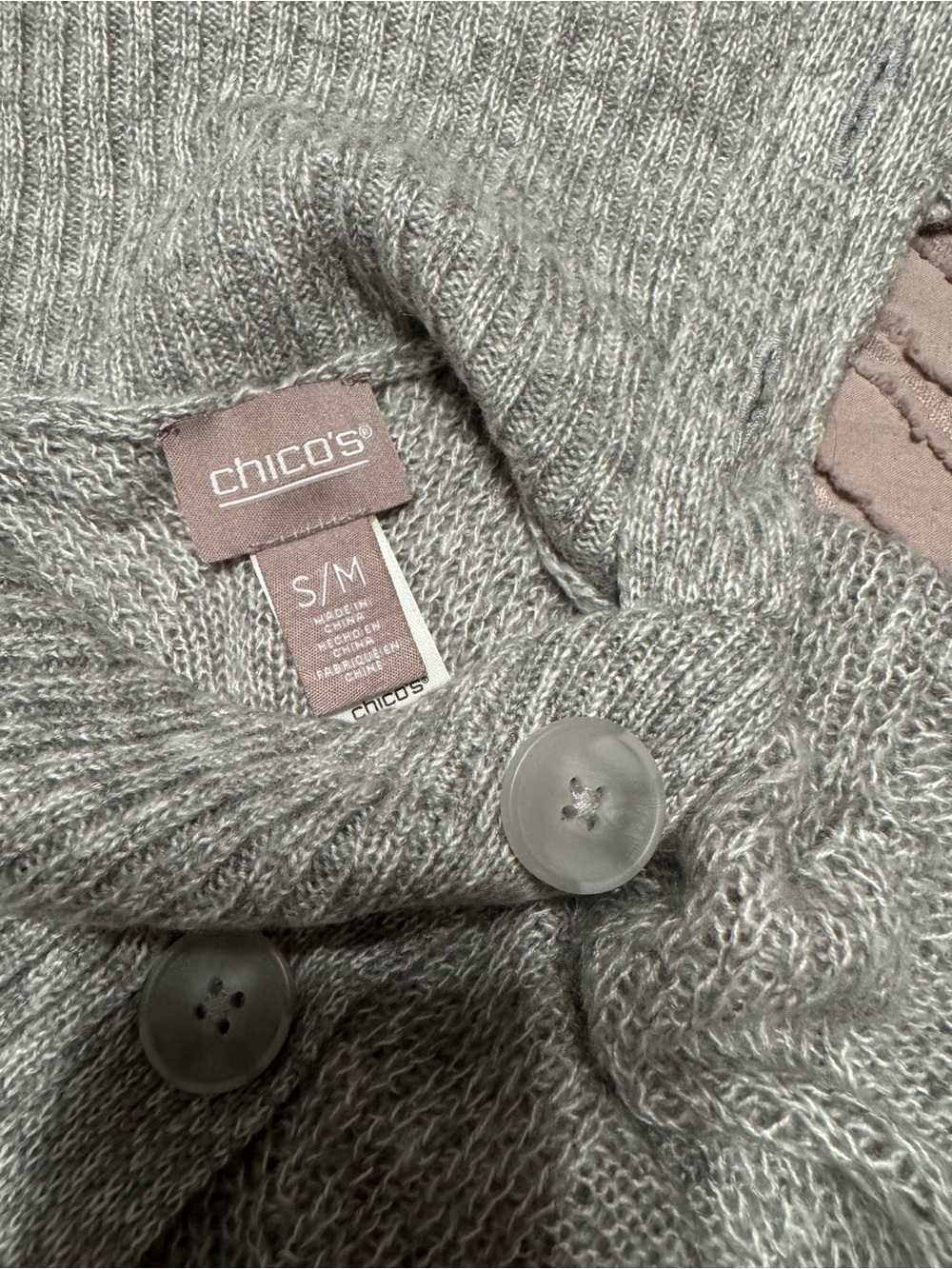 Chico's Light Gray Knit Men's Cardigan